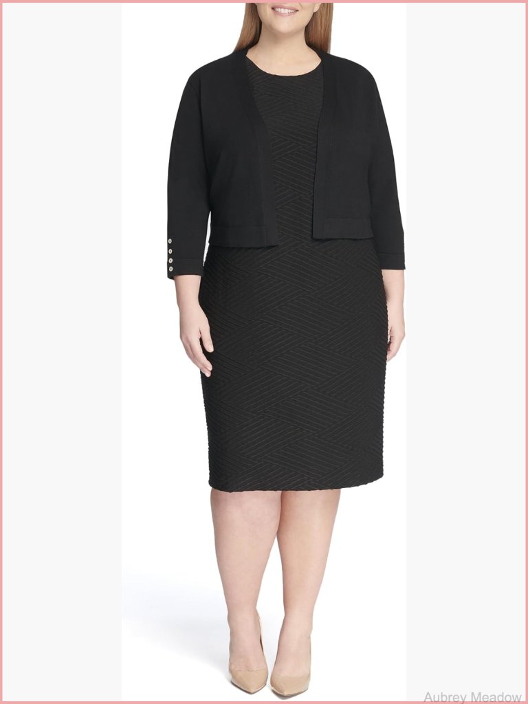 Button Sleeve Shrug - 3/4 Sleeve Open Front Lightweight